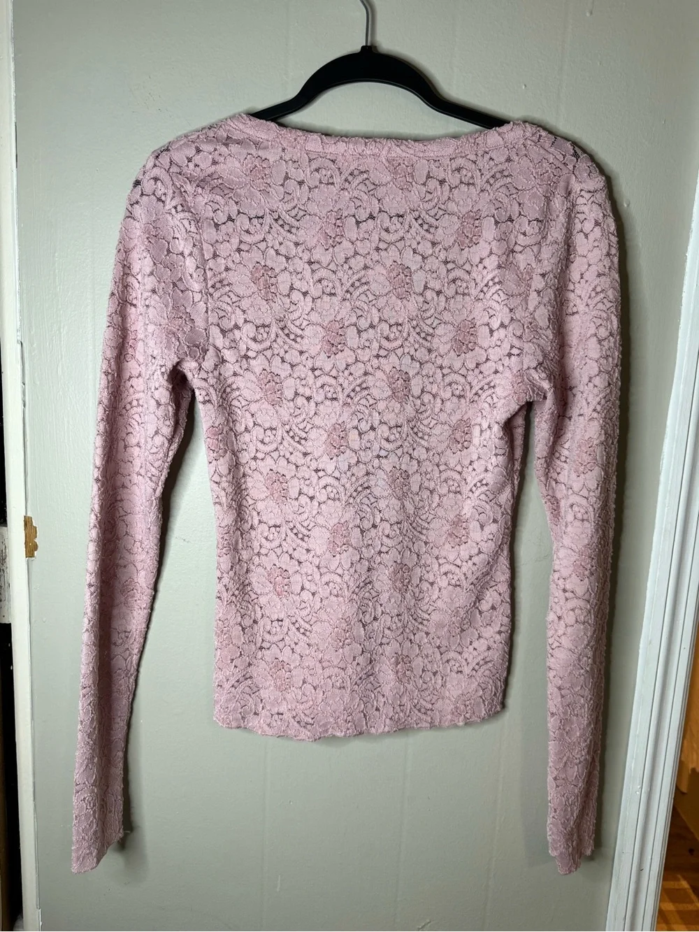 Free People Cloud Ride Notch Neck Long-Sleeve Top Fairy Coquette Size XL